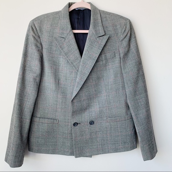 Austin Reed Jackets \u0026 Coats | Austin Reed Double Breasted Blazer Gray Red Grid Pattern Size Unknown | Color: Gray/Red | Size: 12 | Thrift4freedom's